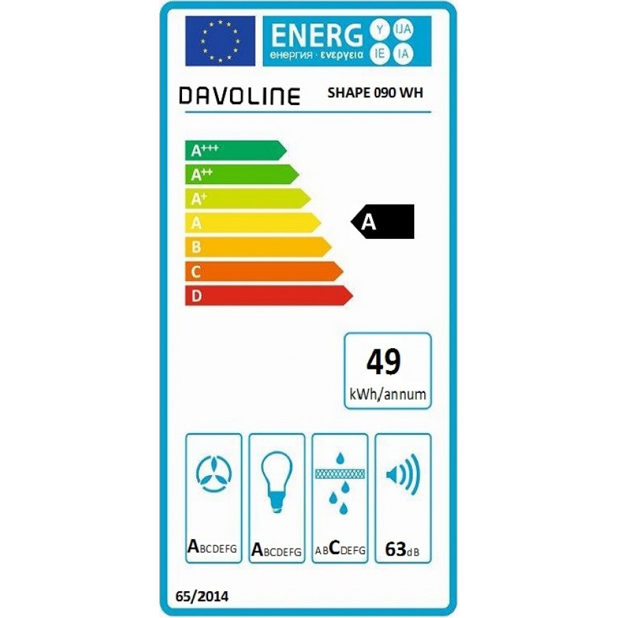 Davoline Shape 90 WH (Απορροφητήρας Καμινάδα Τοίχου 90cm) Davoline Shape 90 WH (Απορροφητήρας Καμινάδα Τοίχου 90cm)